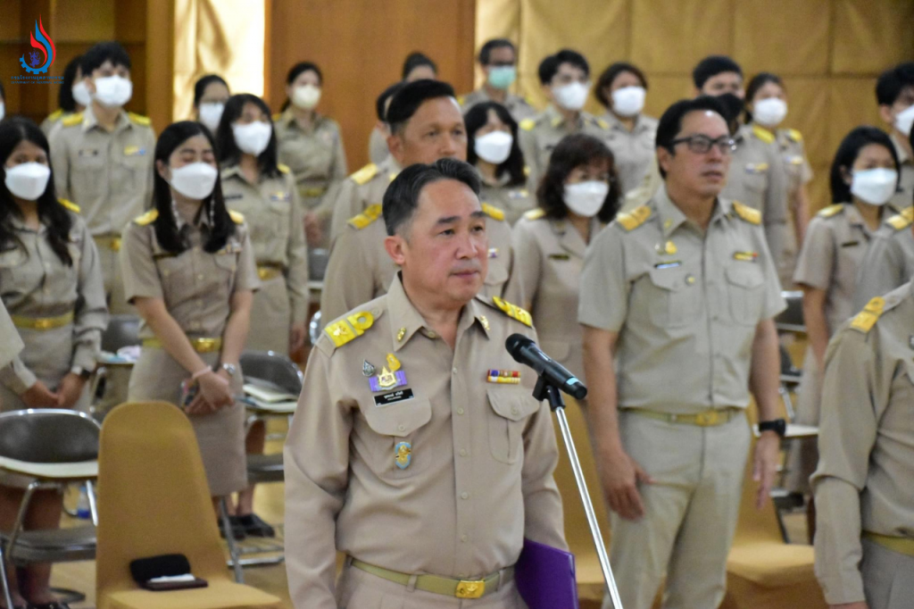 อธิบดีกรมโรงงานอุตสาหกรรมนำข้าราชการใหม่ ข้าราชการที่รับโอน และพนักงานราชการใหม่ ในการประกาศเจตนารมณ์ “เจตจำนงสุจริตในการบริหารงาน”