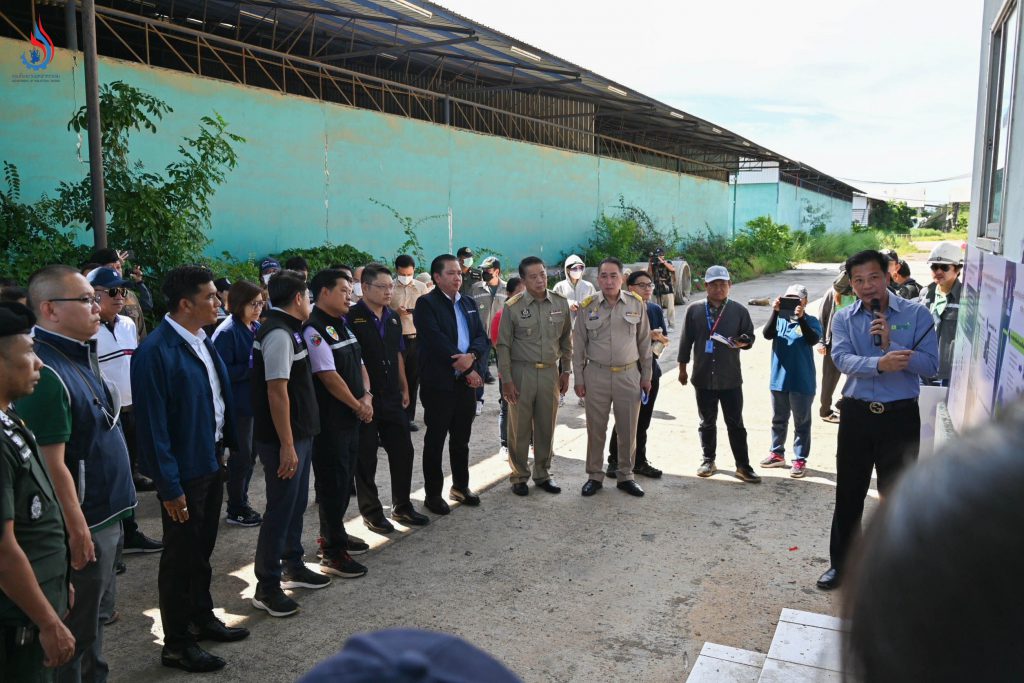 ลงพื้นที่จังหวัดราชบุรี เพื่อติดตามความคืบหน้าการแก้ไขปัญหาโรงงานของ บริษัท แวกซ์ กาเบ็จ รีไซเคิล เซ็นเตอร์ จำกัด
