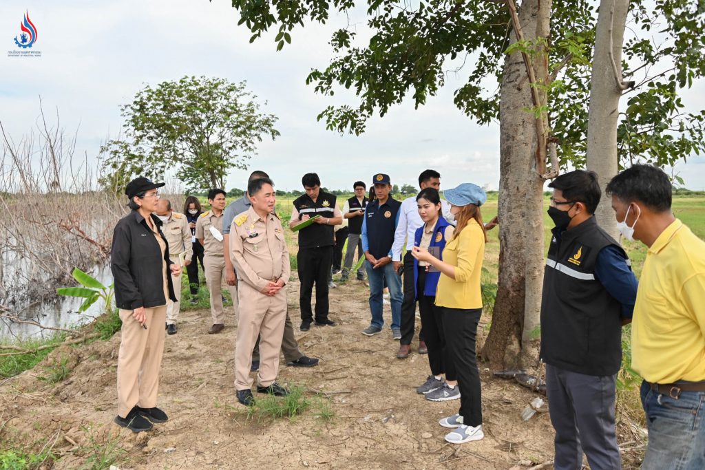 ลงพื้นที่ตรวจติดตามกรณีได้รับการร้องเรียนจากประชาชน เหตุลักลอบเททิ้งสารเคมีสีส้มในที่ดินเอกชน ต.บางระกำ อ.นครหลวง จ.พระนครศรีอยุธยา