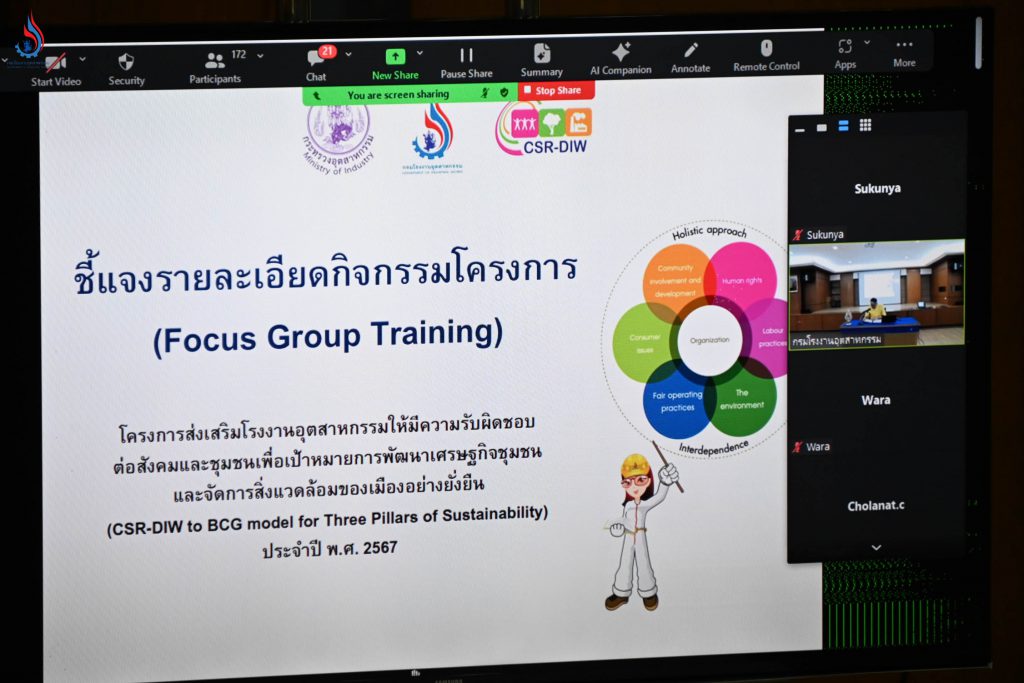 จัดอบรม ณ อาคารกรมโรงงานอุตสาหกรรม และผ่านระบบออนไลน์