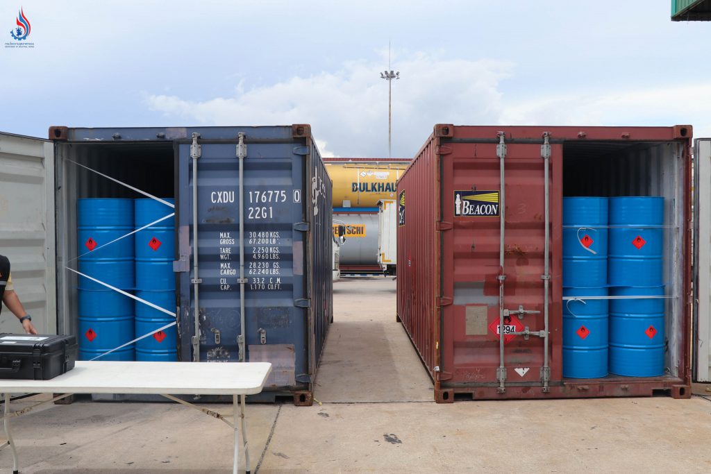 ตรวจสอบ “สารโทลูอีน (Toluene)” บรรจุอยู่ในตู้คอนเทเนอร์ จำนวน 6 ตู้ รวมจำนวนประมาณ 83.52 ตัน