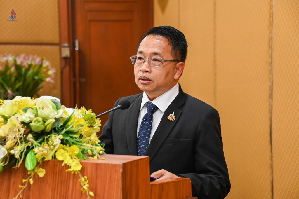 นายณรงค์ บัวบาน ผู้อำนวยการกองพัฒนาระบบมาตรฐานงานกำกับโรงงาน กล่าวรายงานวัตถุประสงค์